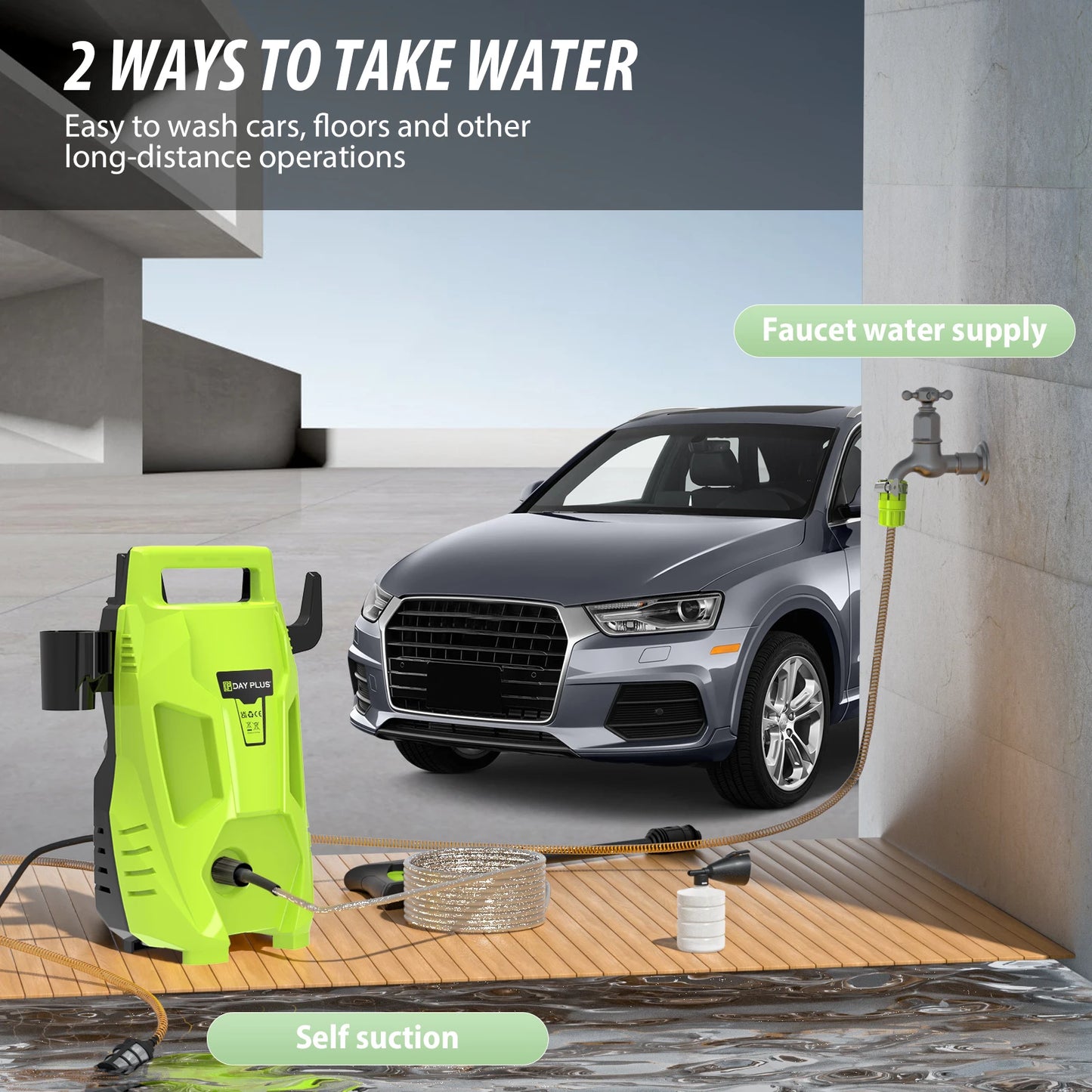 Home & Garden High Pressure Washer, Powerful Jet Nozzle, Portable Electric Jet Washer for Patio ,Car, Driveway ,Fences, Yard