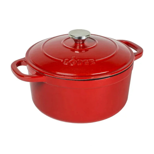 Lodge Cast Iron 5.5qt Red Enameled Dutch Oven  non stick cooking pot set