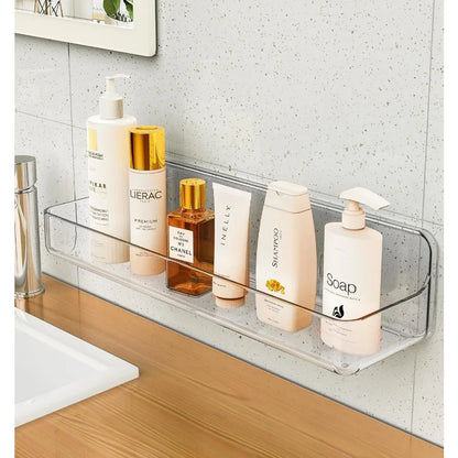 Shower shelves, Adhesive Clear Acrylic Bathroom Shower caddy Organizer, Transparent No Drilling Wall Mount Bathroom Storage