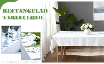 6Pcs Wrinkle Resistant Washable Polyester Table Cover ,White