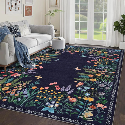 Washable Floral Rug ,Soft ,Non Slip