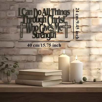 Empowering Wall Art: "I Can Do All Things Through Christ Who Gives Me Strength" —Inspirational Home Decor Piece