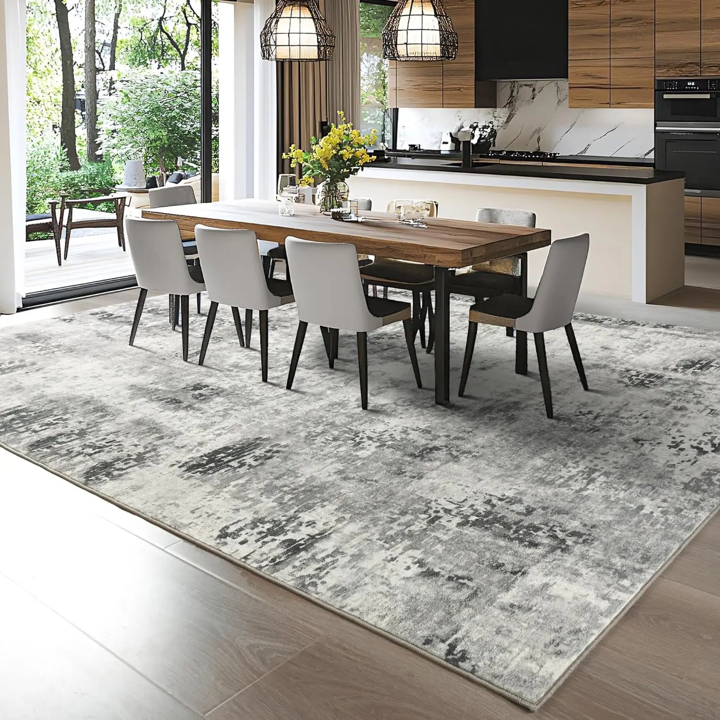 Living Room Area Rugs Soft Large Modern Abstract Area Rug, Vintage Machine Washable Non Slip Carpet , Low Pile Rugs