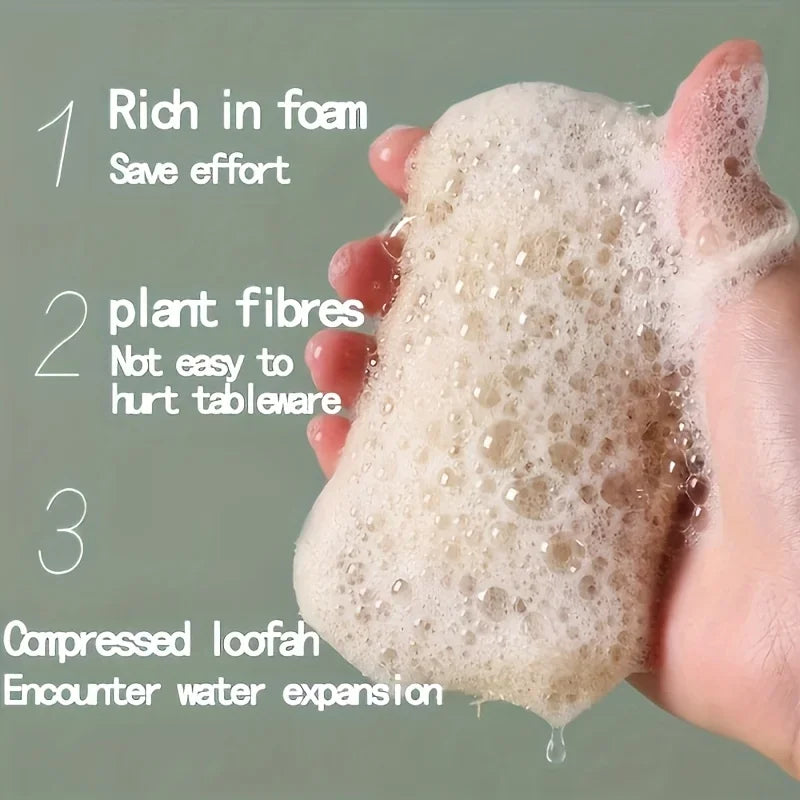 10pcs Loofah Sponges - Natural Exfoliating Body Scrubber | Bamboo Fiber Shower Pads for Gentle Cleansing | Bath & Skin Care Set