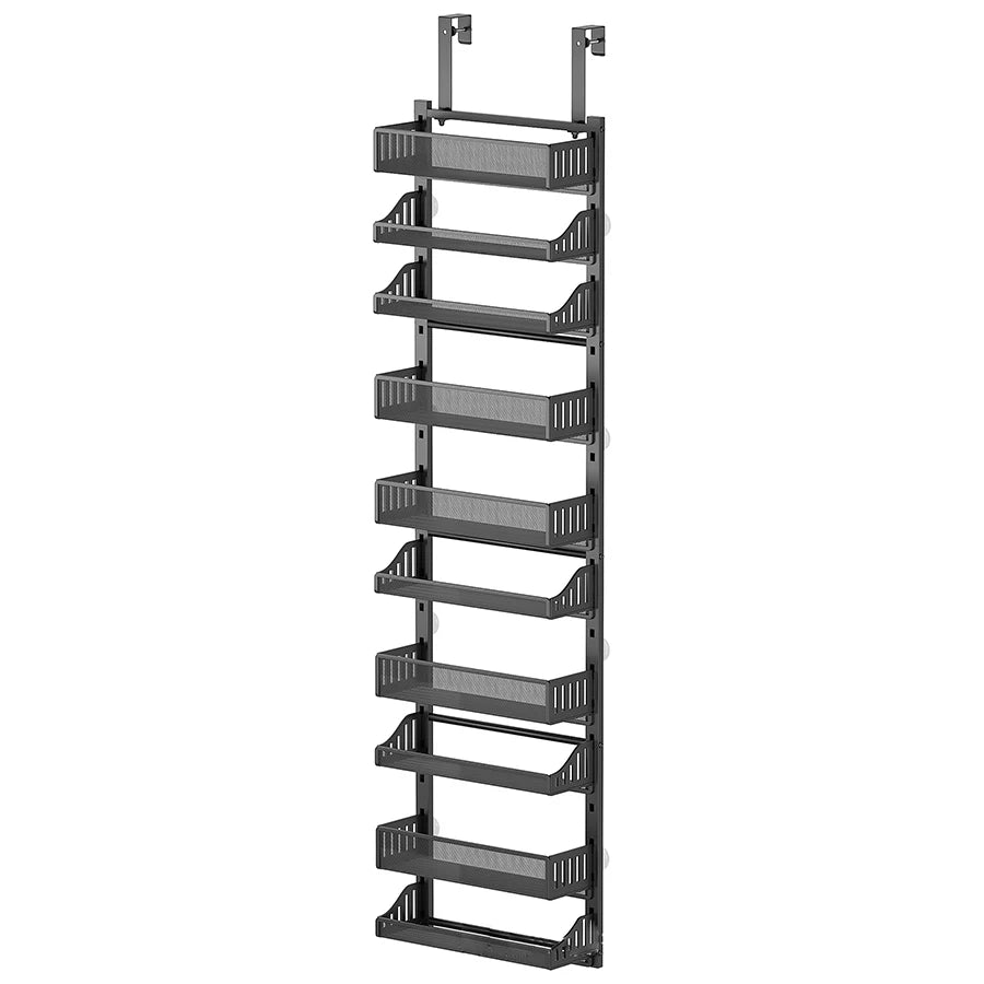 Over The Door Pantry Organizer, 10-Tier Pantry Door Hanging Heavy-Duty Carbon Steel Storage Rack Organizer For Kitchen Spice