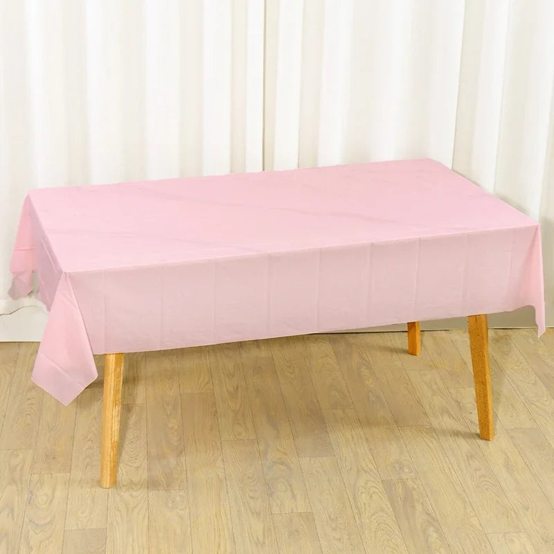 1/5 Pcs Multi Solid Color Disposable Plastic Tablecloth 137×183cm