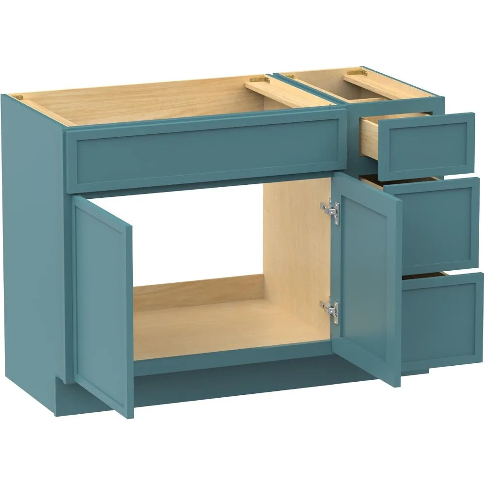 42" Unassembled  Bathroom Vanity - 2-Door & 3-Drawer Floor Cabinet