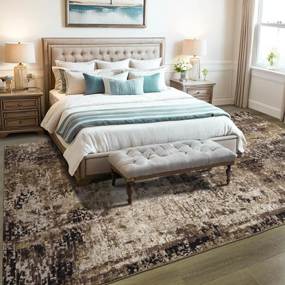 Living Room Area Rugs Soft Large Modern Abstract Area Rug, Vintage Machine Washable Non Slip Carpet , Low Pile Rugs