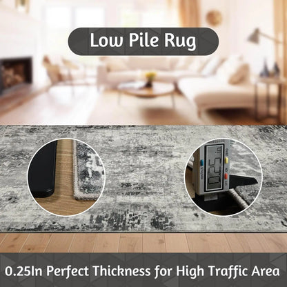 Living Room Area Rugs Soft Large Modern Abstract Area Rug, Vintage Machine Washable Non Slip Carpet , Low Pile Rugs