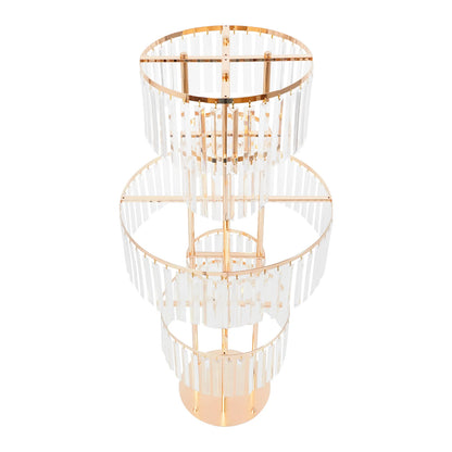 5 Tiers Gold Wedding Centerpieces Flower Stand Vase Centerpiece Acrylic Flower Stand with Hanging Acrylic
