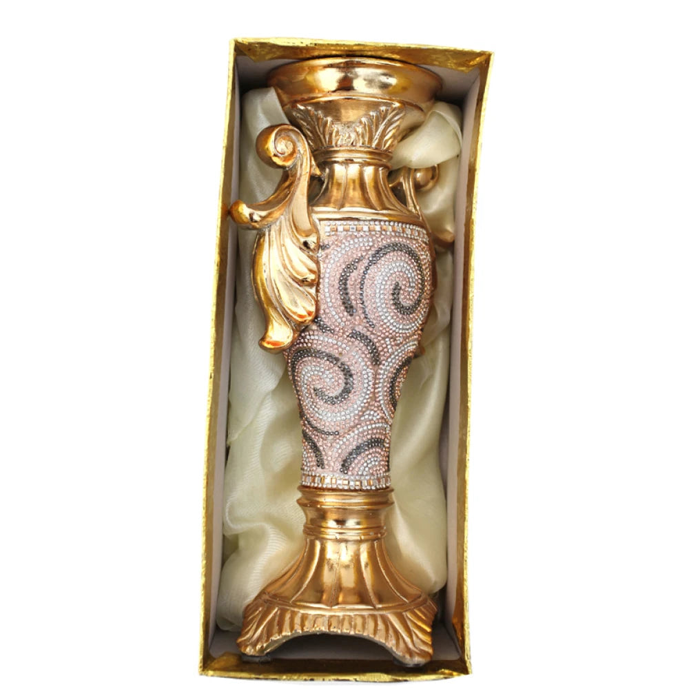 Ambrose Chrome Plated Crystal Embellished Ceramic Vase