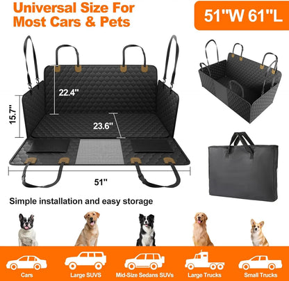Waterproof Pet Travel Accessories Foldable Dog Car Rear Back Seat Protector