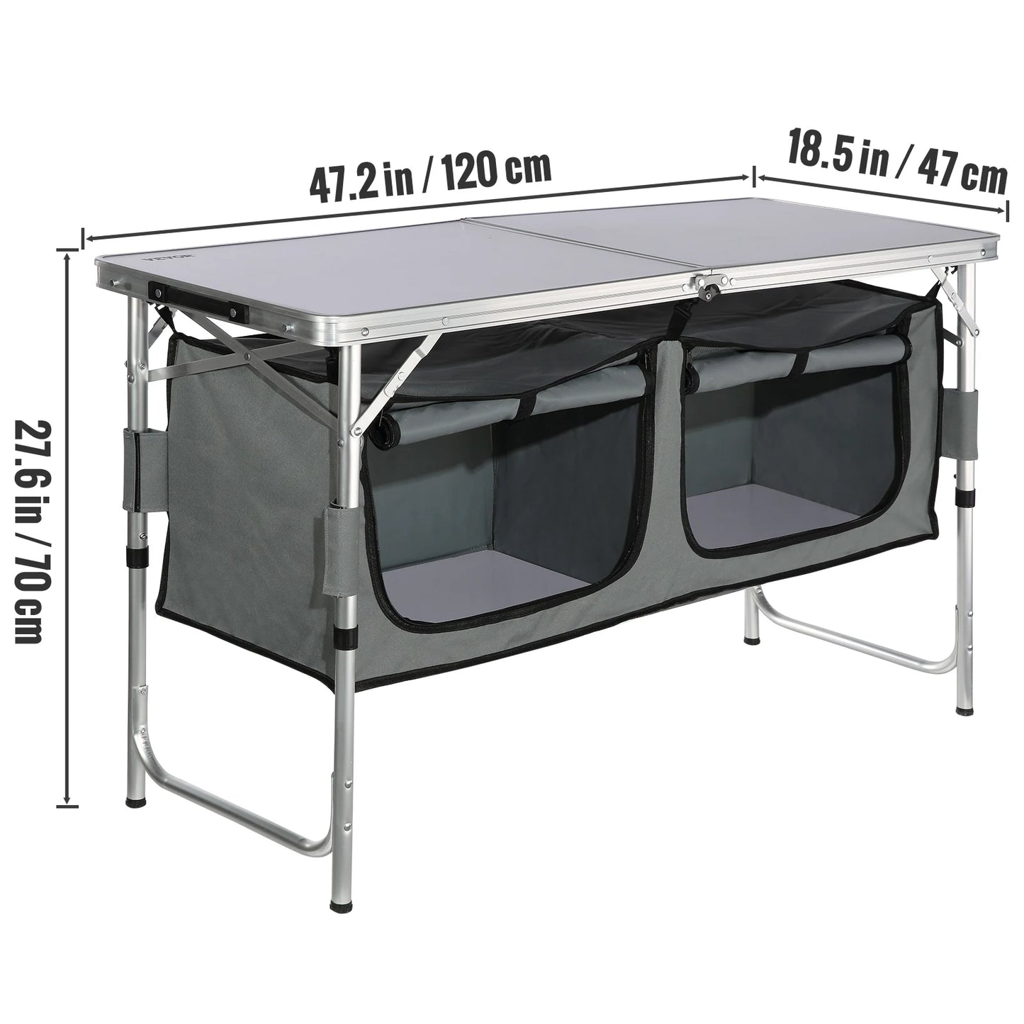 Foldable Camping Outdoor Kitchen Table Cabinet