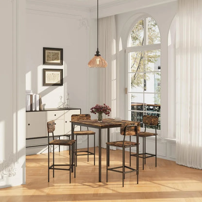 Kitchen Table and Chairs of 4,Dining Table Set for 4 with Space-Saving Design,Industrial Dining Room Table Set for Family Dinner