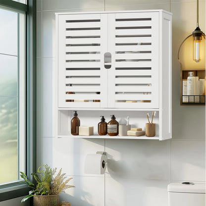 Wall Cabinet Bathroom Storage Cabinet Wall Mounted with Adjustable Shelves Inside, Double Door Medicine Cabinet, Utility Cabinet