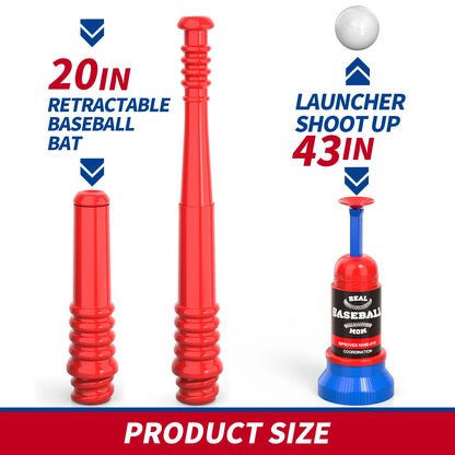 Baseball Ball Sets Toys For Kids 3-8 Kids Indoor Outdoor Baseball For Boys Toddlers Auto Ball Launcher Sports Outside Toys Gifts