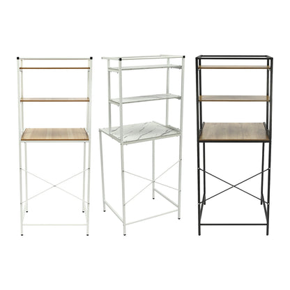 Over Washer and Dryer Storage Shelves 3 Tiers Standing Clothes Drying Rack with Basket for Laundry Room Balconies Porches