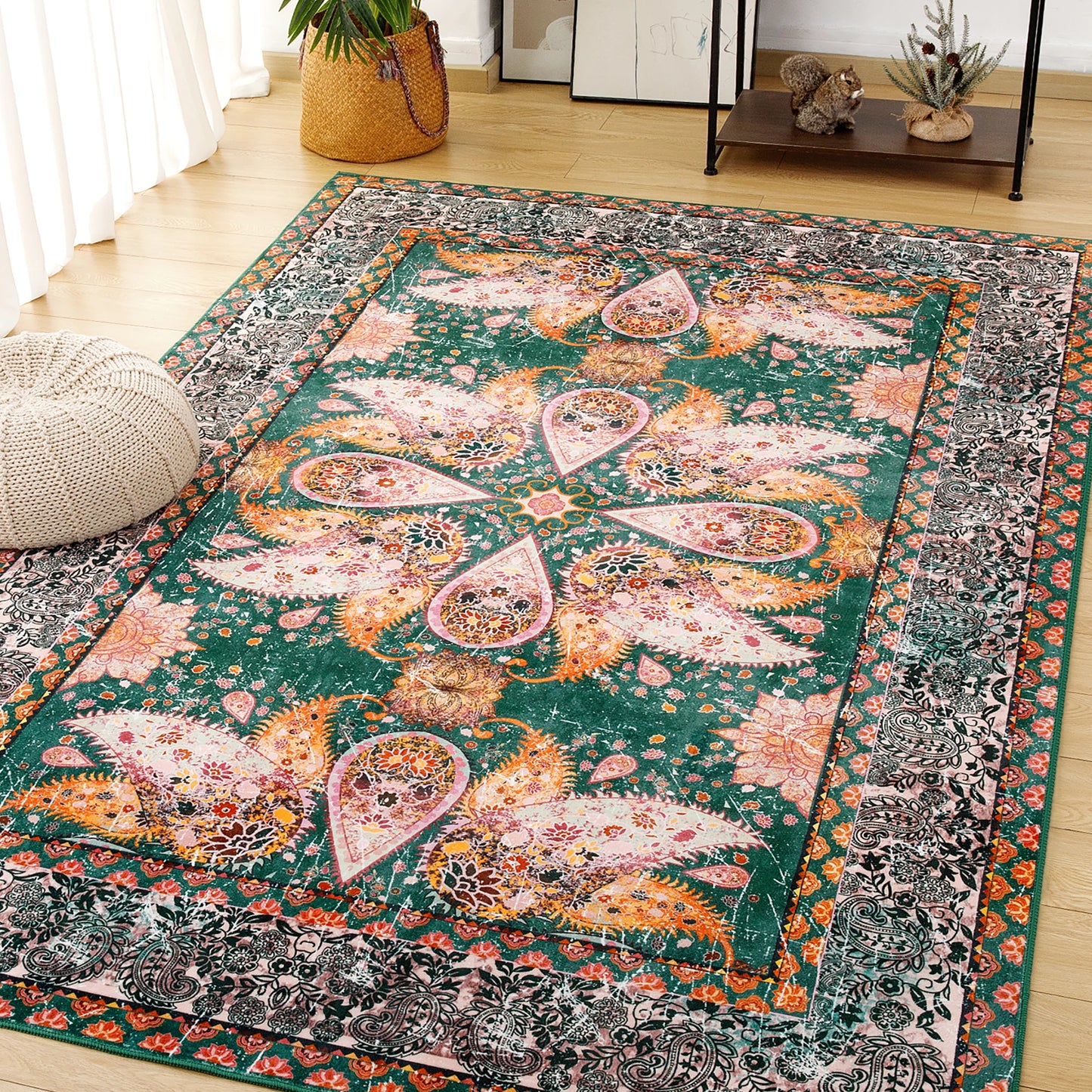 Soft Vintage Floral Area Rugs
