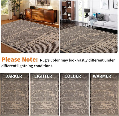 Washable Modern Stripe Carpet Non Slip