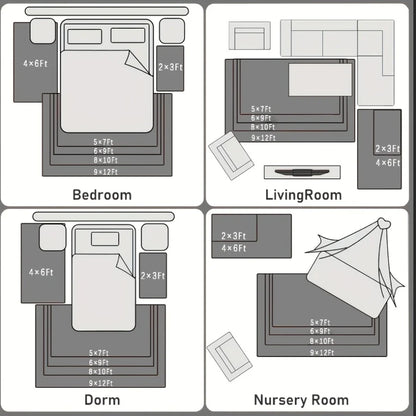 Large plush area rug, decorative for living room, super soft and fluffy plush rug for bedroom