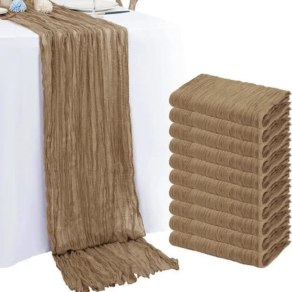 1pc Cheesecloth Table Runner,Country Style Gauze Cheese Cloth Tablecloth For Wedding,Bridal Shower,Baby Shower,Birthday Party