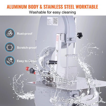 Tabletop Stainless Steel Bandsaw Bone Cutter for Home Kitchen