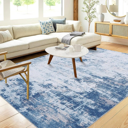 Abstract Area Rug for Living Room Machine Washable  Low Pile  for Bedroom Dining Room Home Office