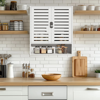 Wall Cabinet Bathroom Storage Cabinet Wall Mounted with Adjustable Shelves Inside, Double Door Medicine Cabinet, Utility Cabinet