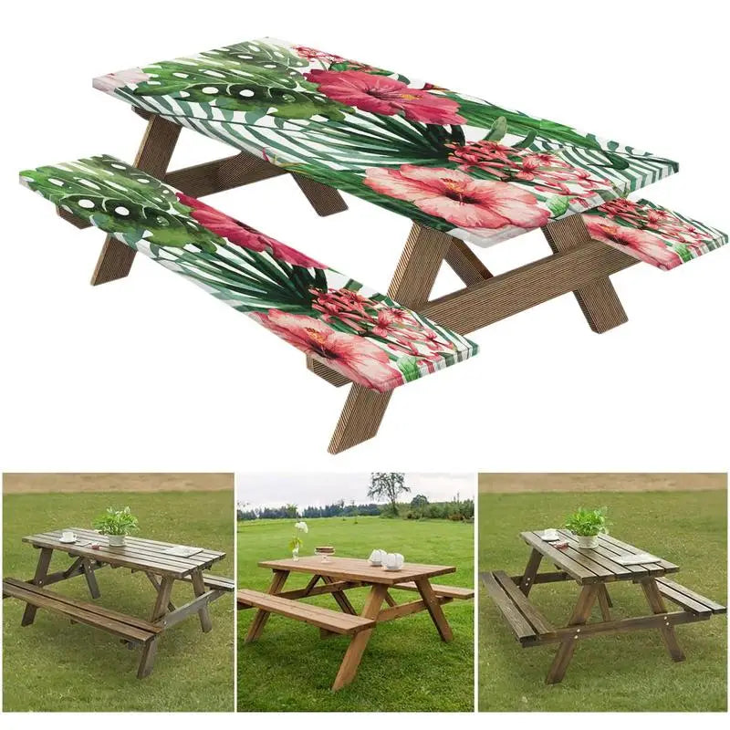 Picnic Table And Bench Covers 3pcs Stylish Picnic Table Cloths