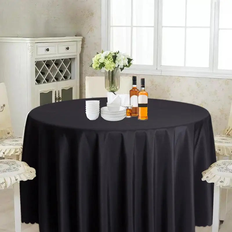 Cloth Tablecloths Round 63-Inch Polyester Table Linens Stain Resistant