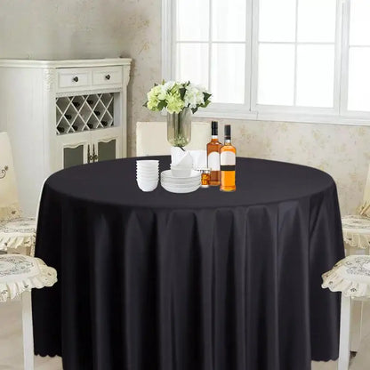 Cloth Tablecloths Round 63-Inch Polyester Table Linens Stain Resistant