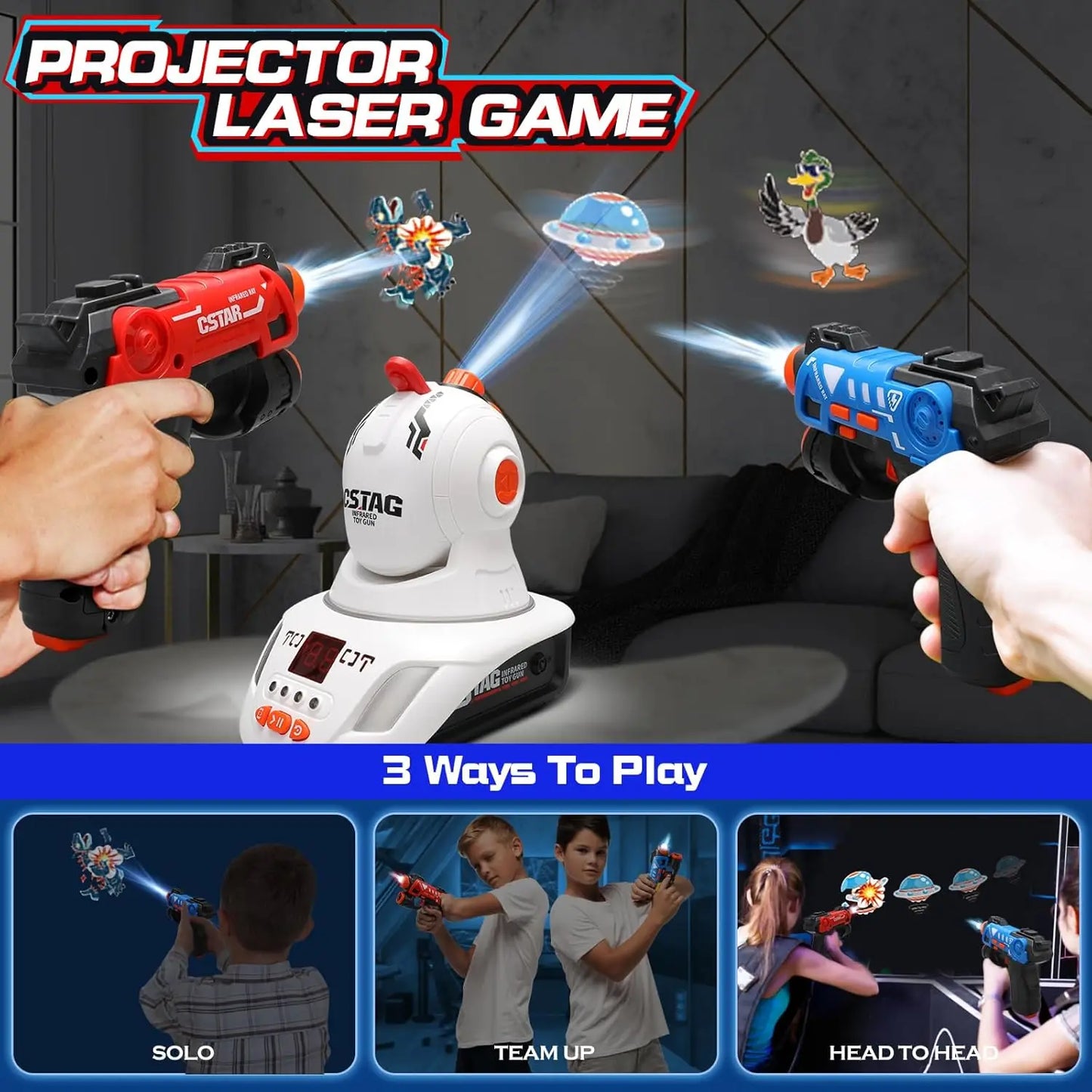 Infrared Laser Tag Projector Duck Hunts Shooting Game 2 Players