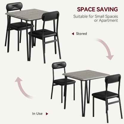 Small Dining Table Sets for 2 with Upholstered Chairs
