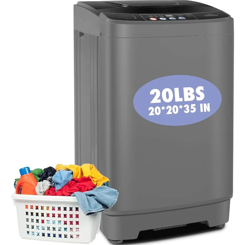 Portable Washing Machine, 20Lbs Capacity Full-Automatic Portable Washer Machine, 2.8Cu.ft Washer and Dryer Combo