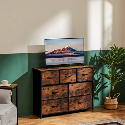 Dresser For Bedroom With 7 Fabric Drawers Organizer Storage Closet