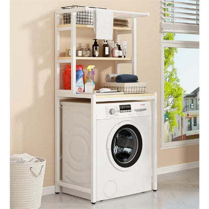 3 Tier Wooden Over The Washer and Dryer Storage Shelf  Washing Machine Storage Shelf for  Laundry Room