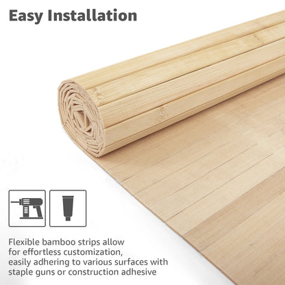 48x96" Bamboo Wall Panel, Flexible Pole Wrap Wainscoting