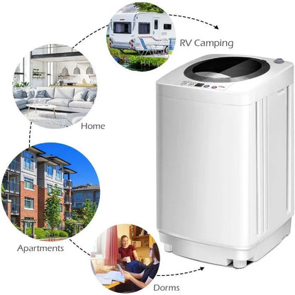 Portable Washing Machine, Full Automatic Washer and Dryer Combo, with Built-in Pump Drain 8 LBS  for Apartment RV Dorm