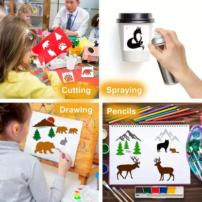 New Creative Animal Stencils For Crafts Reusable Painting Template Jungle Animal Template Easy To Use Painting Supplies Gifts