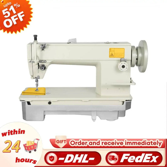 3000 Stitch/Min Industrial Sewing Machine Heavy Duty Cast Iron, 5.5 to 13mm Stitch for Thick Fabrics