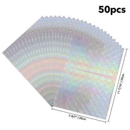 50pcs/pack 20x29cm Toner Hot Stamping Foil Paper A4 Toner Reactive Foil Foil By Laser Printer and Laminator For DIY Crafts Paper
