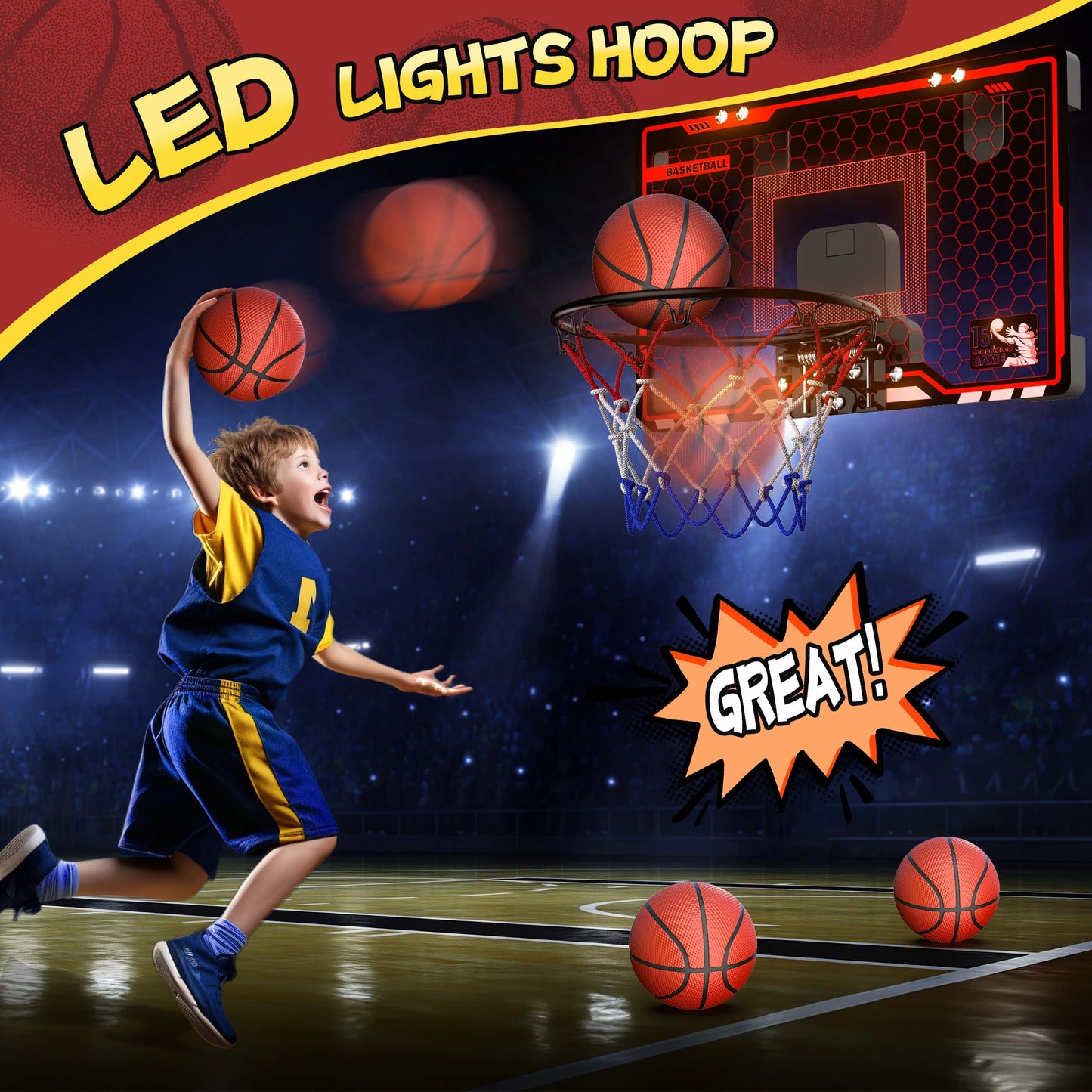 Mini Basketball Hoop For Kids Basketball Hoop Over The Door with Scoreboard