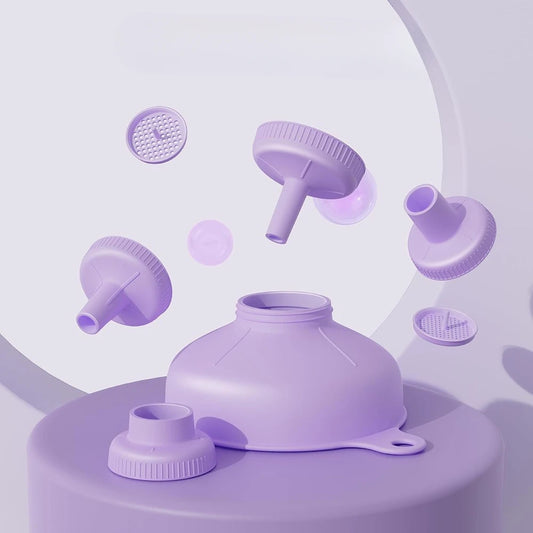 Wide mouth multi-purpose funnel, canning funnel for kitchen, food grade plastic cooking funnel set, 4 size nozzles and 2 filters