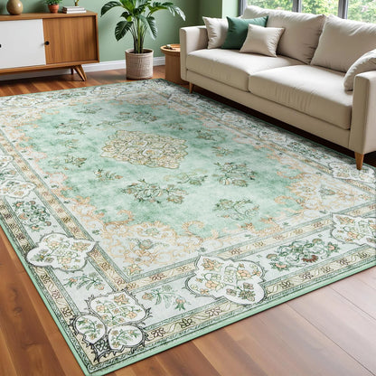 Elegant Floral Faux Wool Area Rug