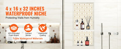 Shower Niche Ready for Tile Shelf Organizer  Corners Niche Recessed Sealed Protection  Soap Storage for Shower Bathroom