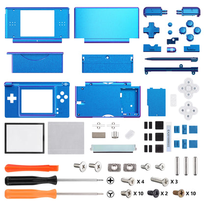 eXtremeRate Replacement Full Housing Shell for Nintendo DS Lite, Case Cover with Buttons, Screen Lens for NDSL - Single Series