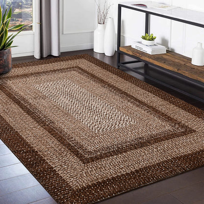 Washable Area Rugs ,Braided Print, Non Slip