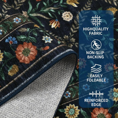 Vintage Washable Area Rugs for Living Room Soft Low-Pile Non-Slip Carpet  for Bedroom Dining Room Home Office