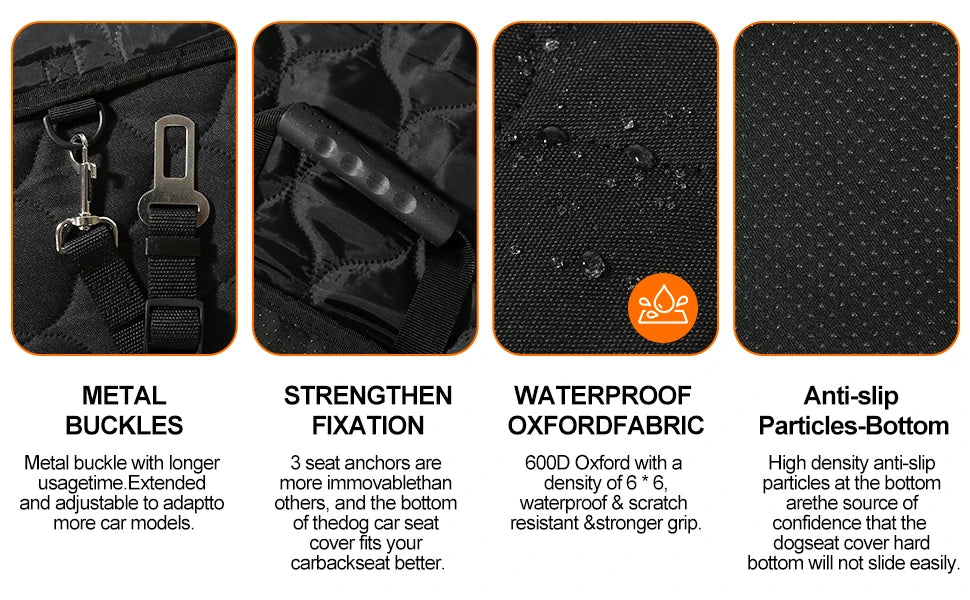 Waterproof Pet Travel Accessories Foldable Dog Car Rear Back Seat Protector