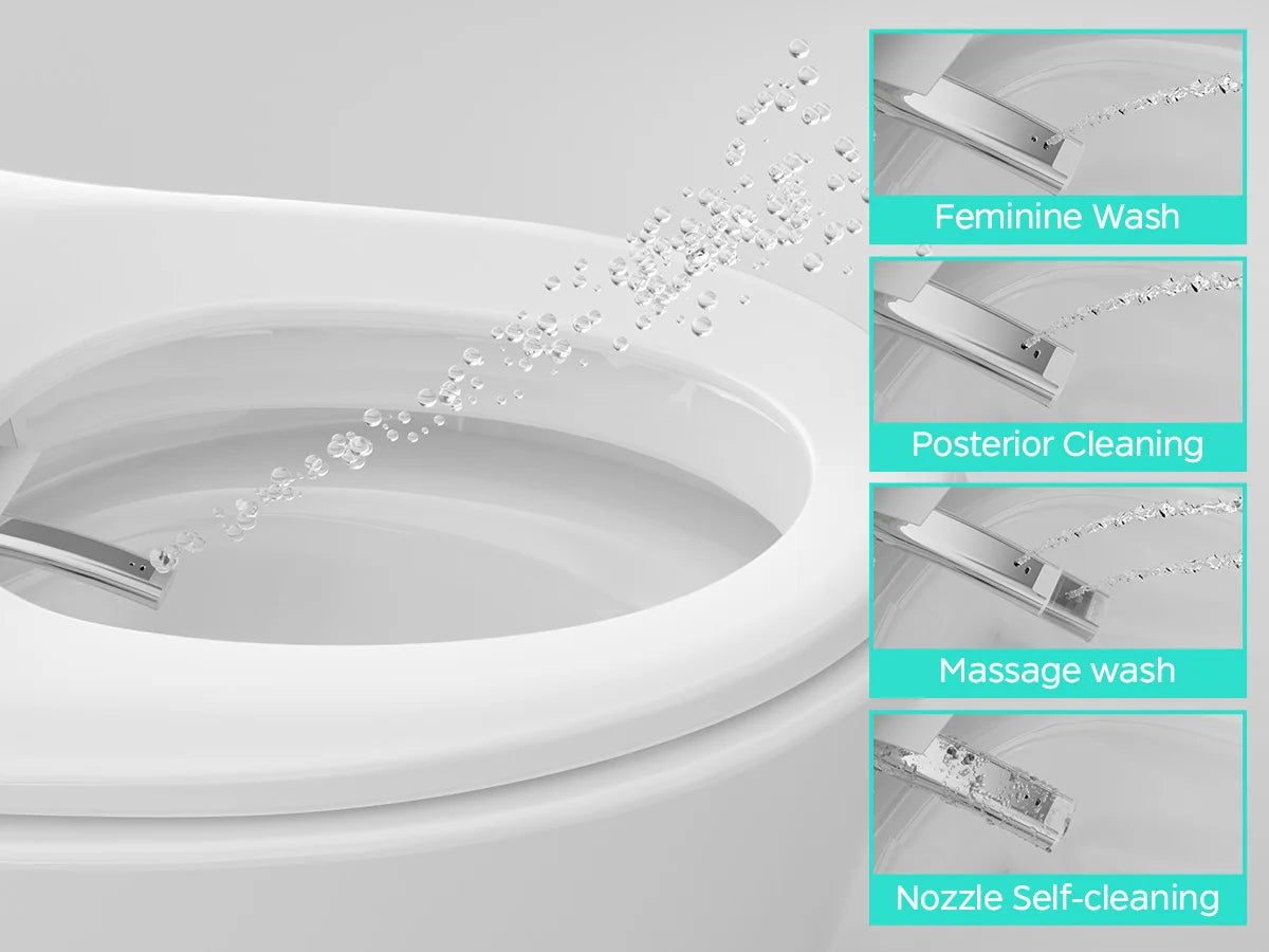 Elongated Smart Toilet with Bidet Built in, Foam Dispenser, Instant Warm Water, One-Piece Toilet with Dual Auto Flush in 1.28GPF